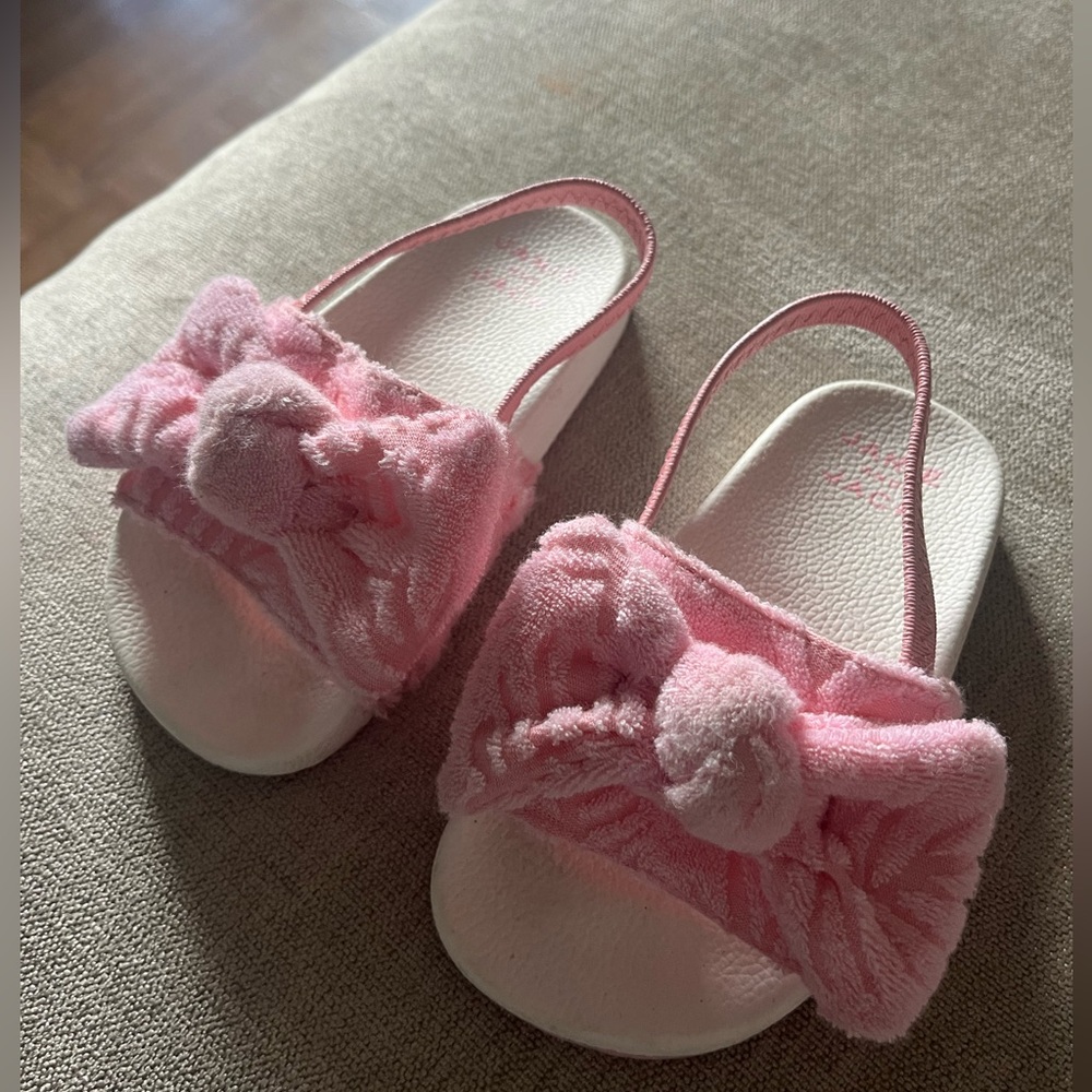 Pink Bow Kids Sandals Janie & and Jack shoes size 7 for 2/3 year old beach